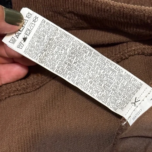 COTTON Forever 21 Chocolate Flare CORDUROY Pants with Lace-Up Sides - Picture 4 of 13